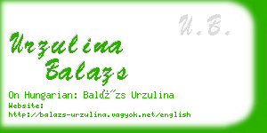urzulina balazs business card